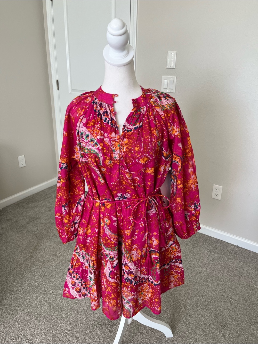 NWT Cleobella Fuchsia Floral Mini Dress (Sample) Size Small